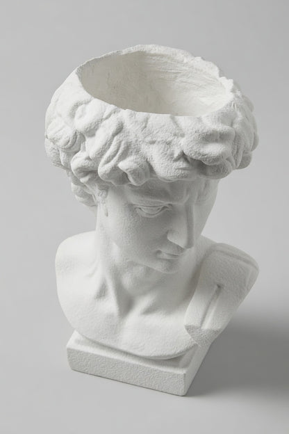 24.5" Human Head Vase White
