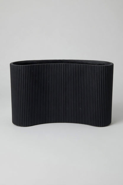 28"L X 20"H Wavy Long Planter Black