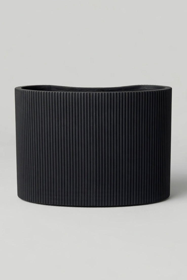 28"L X 20"H Wavy Long Planter Black