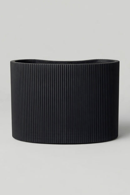 28"L X 20"H Wavy Long Planter Black