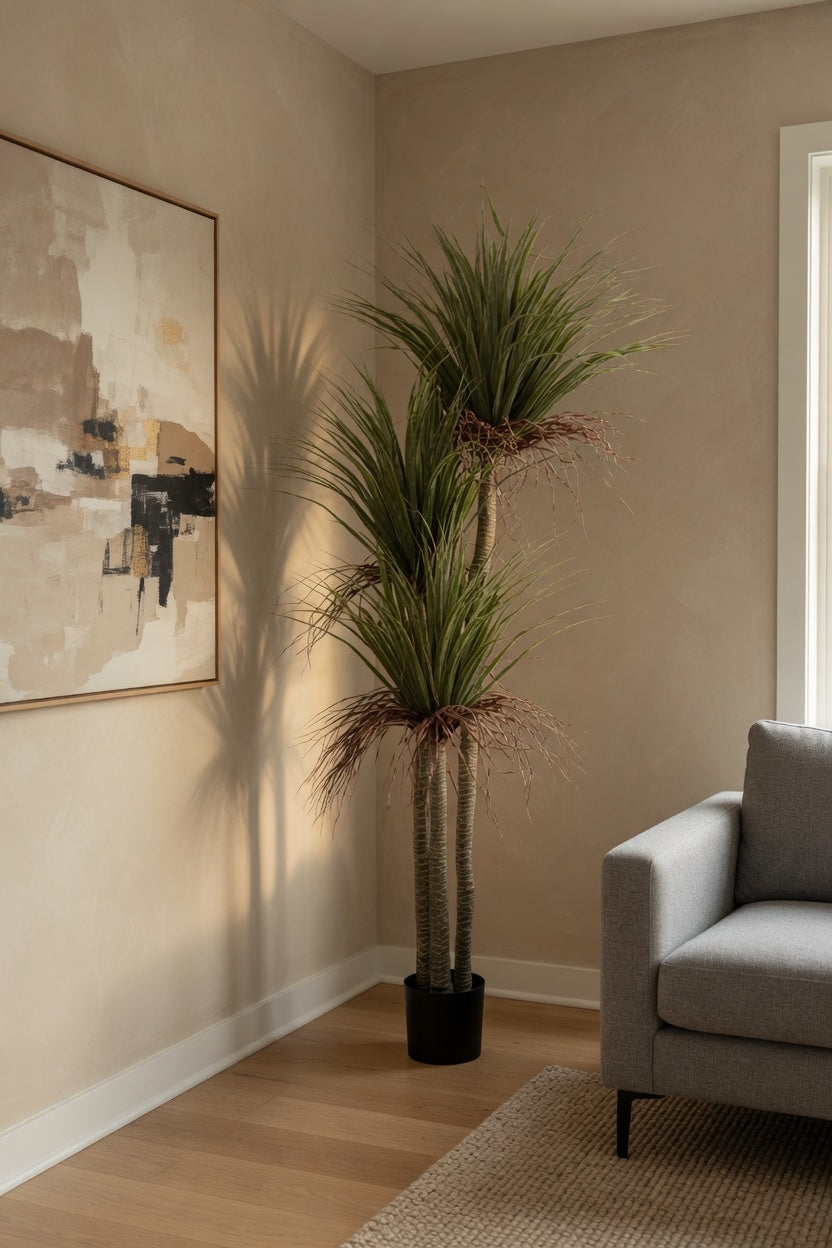 7Ft Artificial Pandanifolia Tree Grass Green/Beige