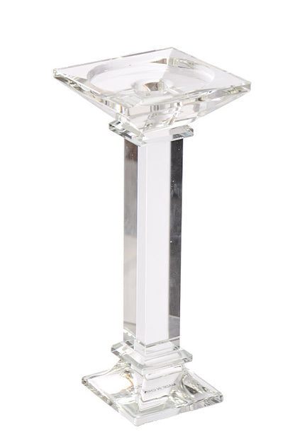 8.5&quot; Crystal Single Candle Holder Clear