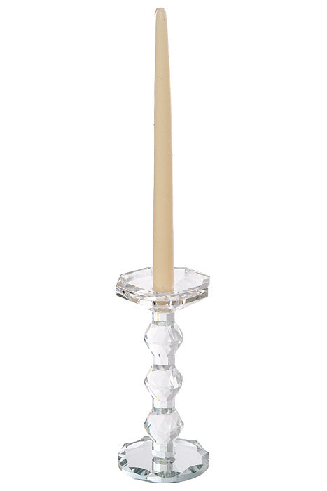 8&quot; Crystal Single Candle Holder Clear