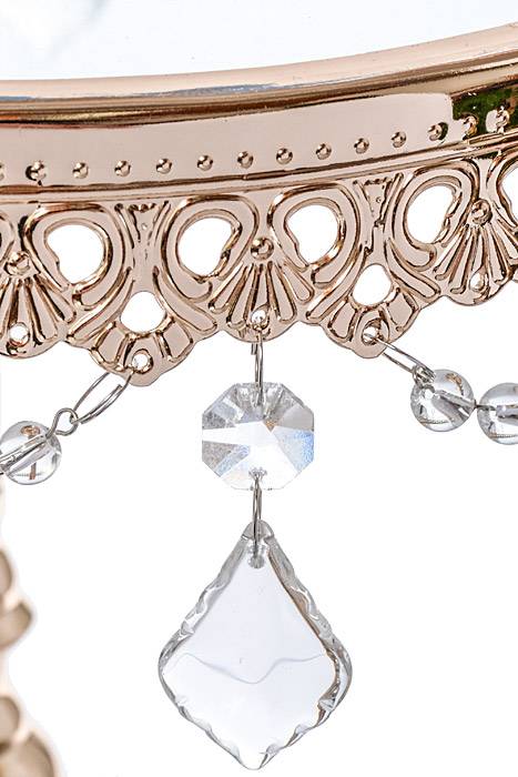 7" /9" /10.5" H Round Cake Stand W/crystal Gold