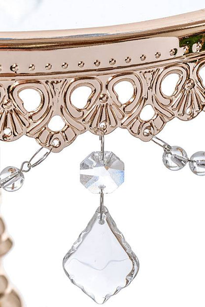7" /9" /10.5" H Round Cake Stand W/crystal Gold