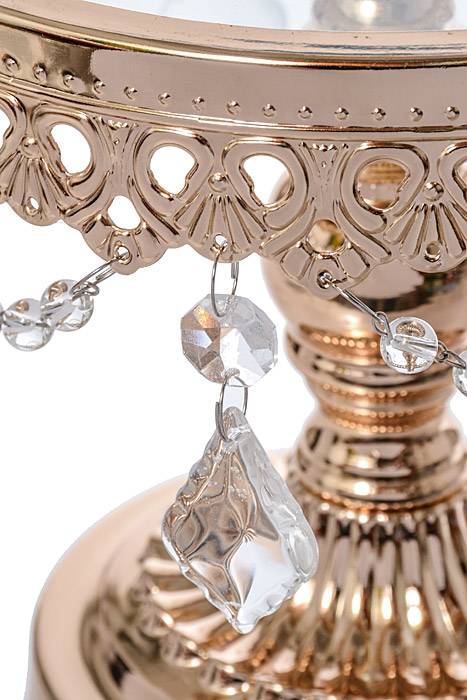 7" /9" /10.5" H Round Cake Stand W/crystal Gold