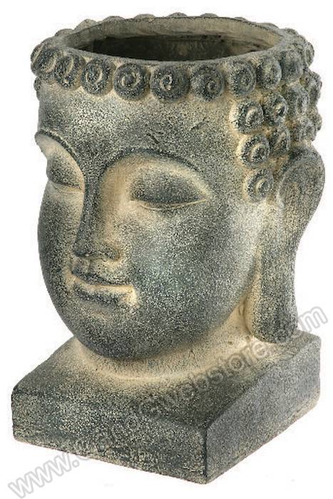 13.5" Concrete Buddha Head Planter