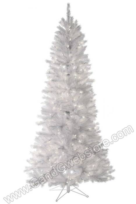 9ft Pine Tree W/500 Clear Light Bulb White
