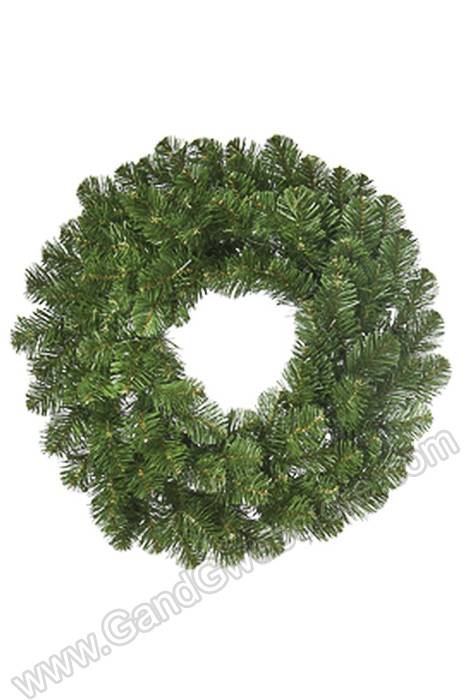 48" Deluxe Oregon Fir Wreath W/150 Clear Light Bulbs Green
