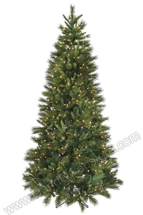 12ft Belgium Mix Tree W/1400 Clear Light Bulbs Green