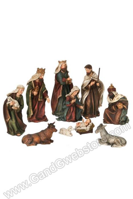 Resin Linen Nativity Set Pkg/10