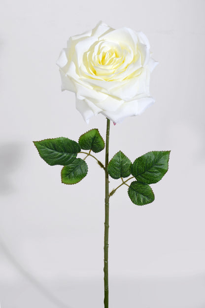 20" Silk Open Rose Spray Cream