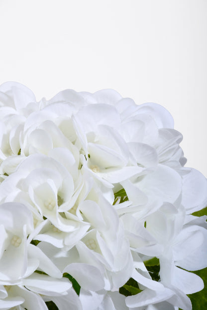 18.5" Silk Hydrangea Stem W/2 leaves White