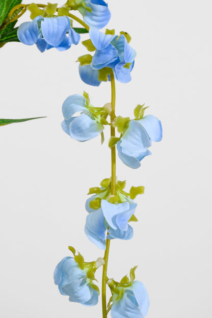 39.5" Silk Hanging Lantern Spray Blue