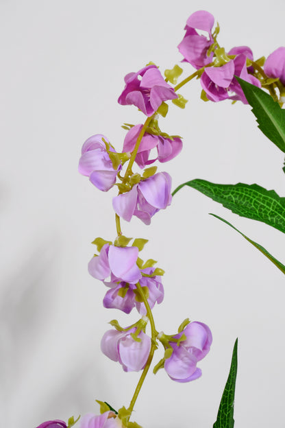39.5" Silk Hanging Lantern Spray Lavender