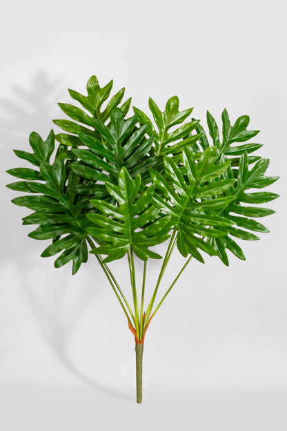 33.5" Artificial Selloum Leaf Bush Green