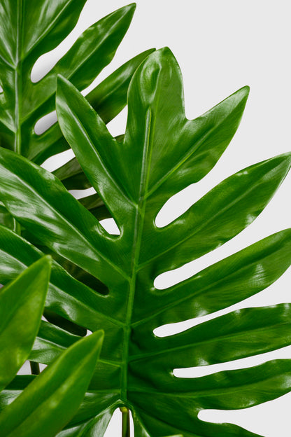 33.5" Artificial Selloum Leaf Bush Green