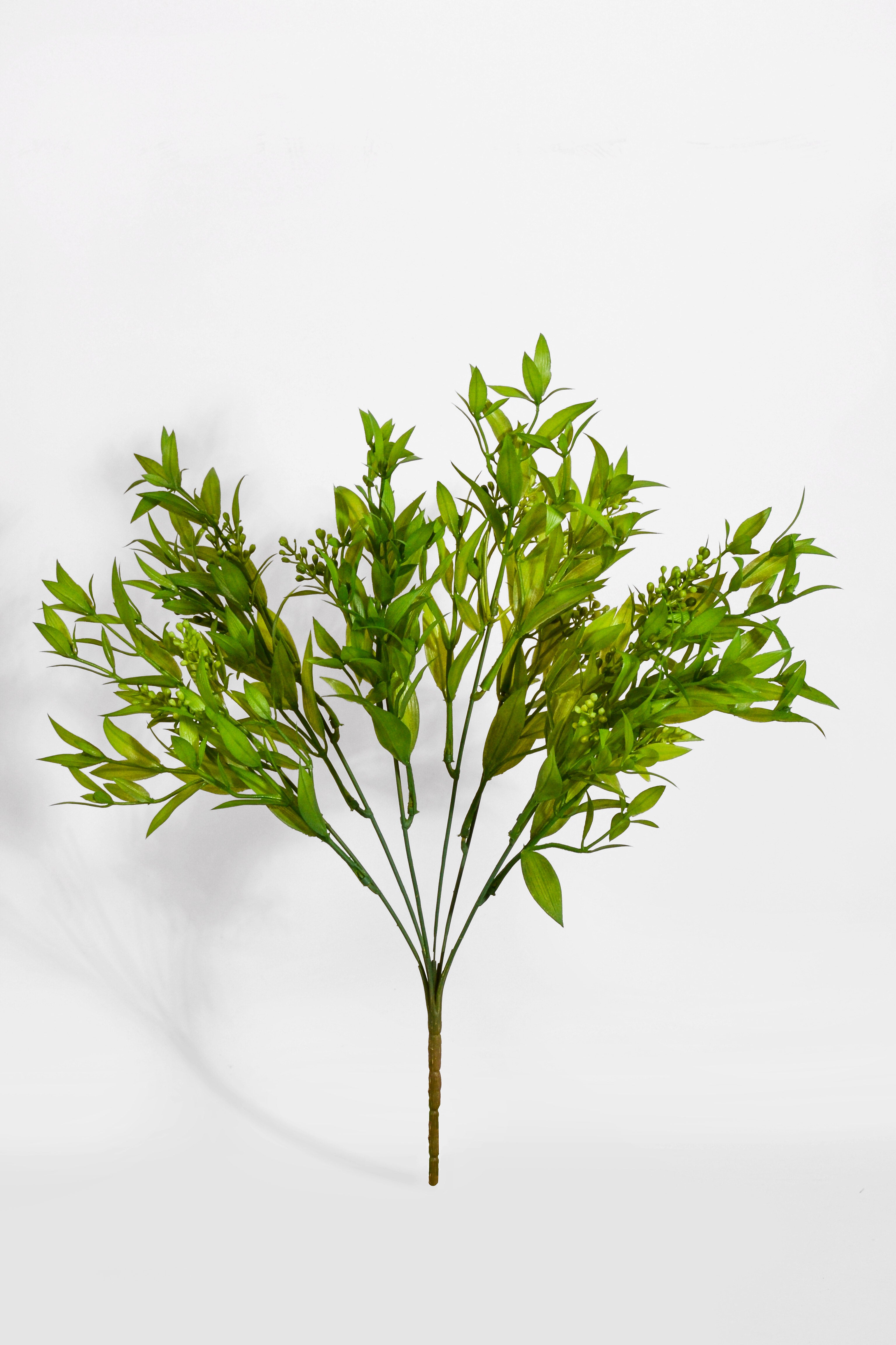 15" Uv Artificial Ruscus Bush Green