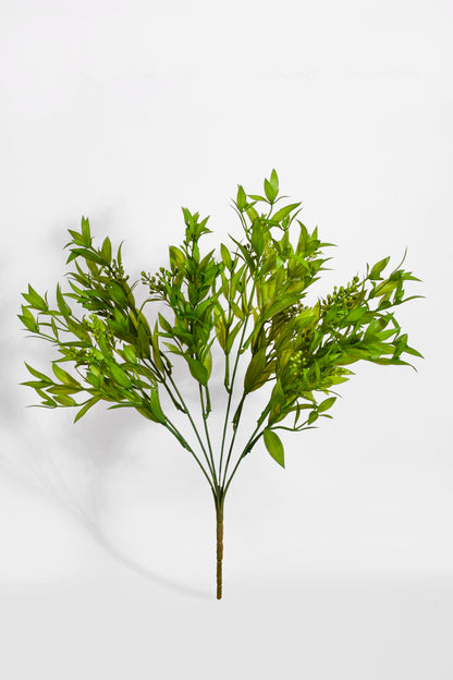 15" Uv Artificial Ruscus Bush Green