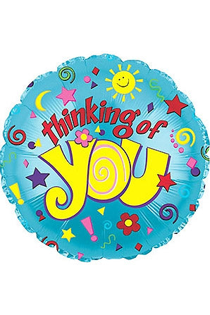 17" Round Foil Balloon Thinking Of You Sun &amp; Star Mult