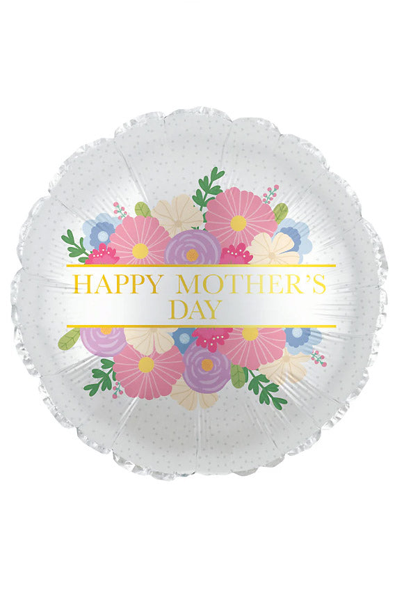 17" Round Foil Balloon Happy Mother Day Burst Pastel