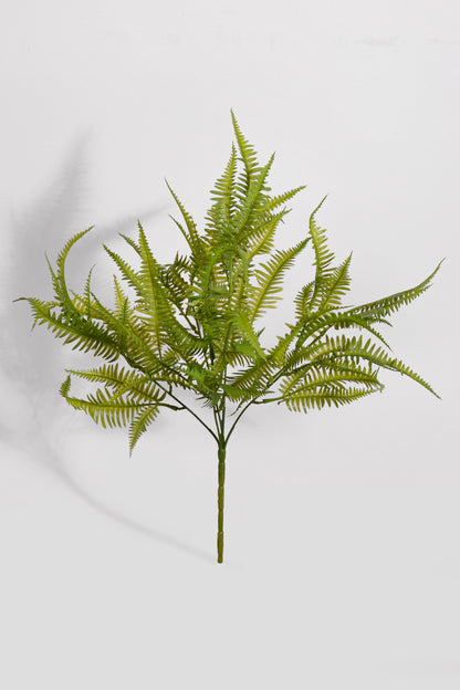 15" Uv Artificial Fern Bush Green