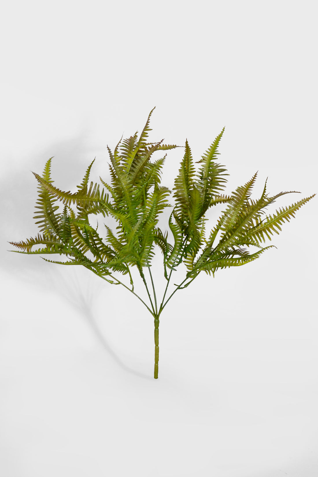 15" Uv Artificial Fern Bush Green/Brown