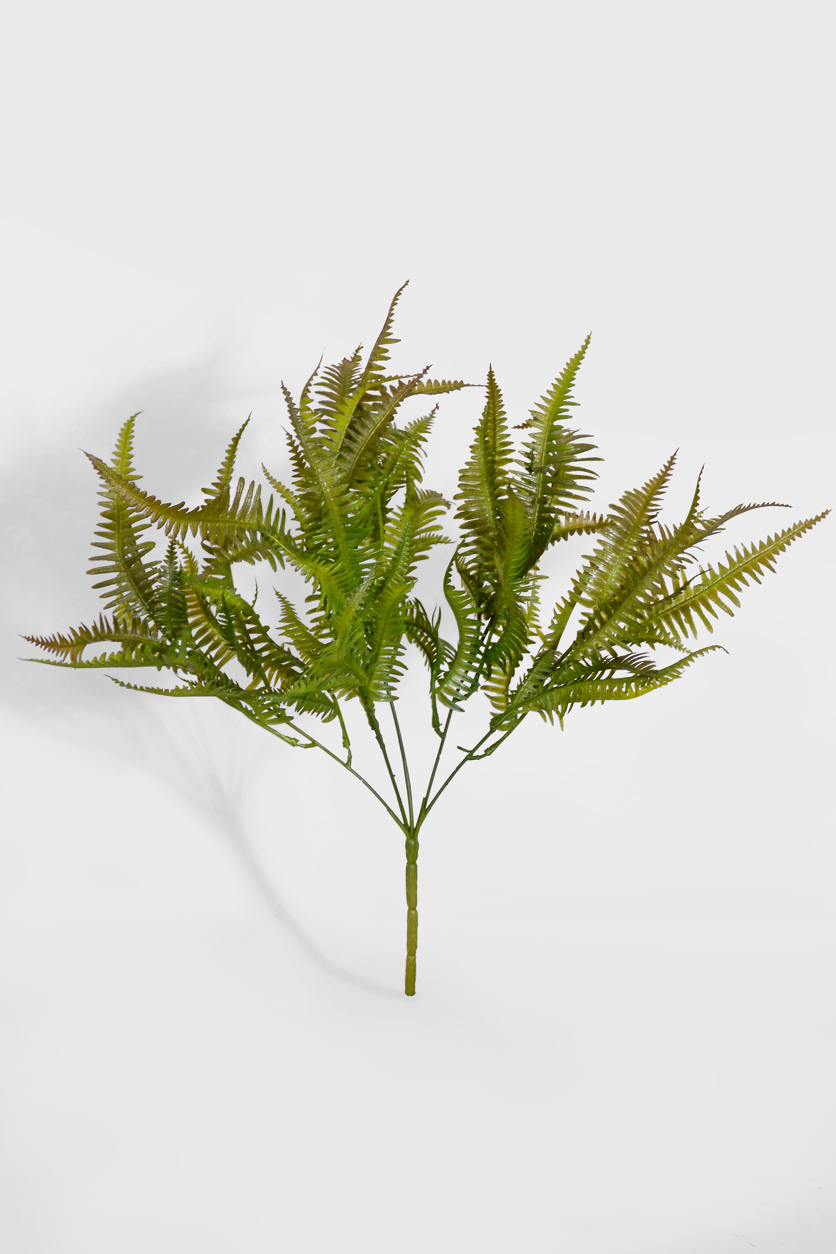 15" Uv Artificial Fern Bush Green/Brown