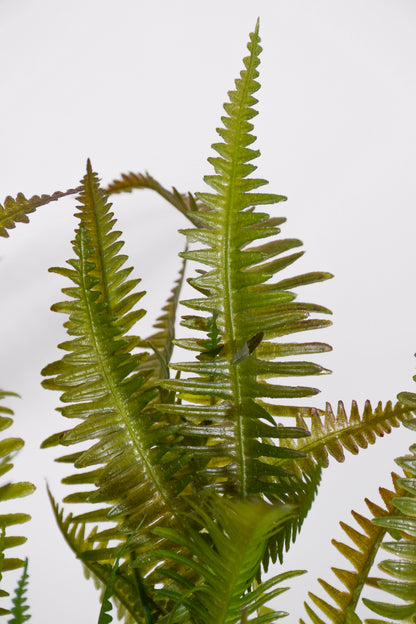 15" Uv Artificial Fern Bush Green/Brown