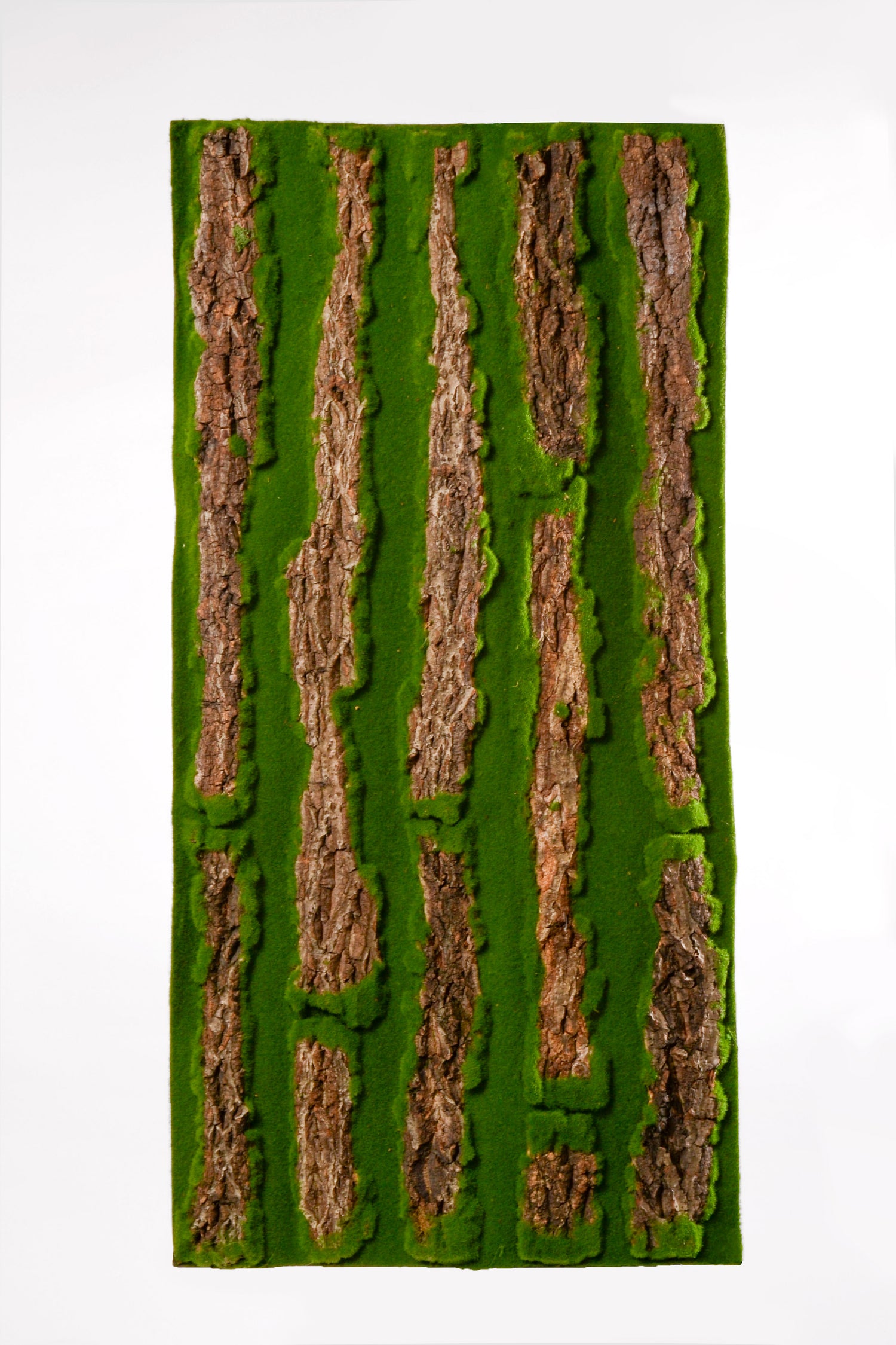 19.3" X 38.6" Bark Sheet W/Moss Green