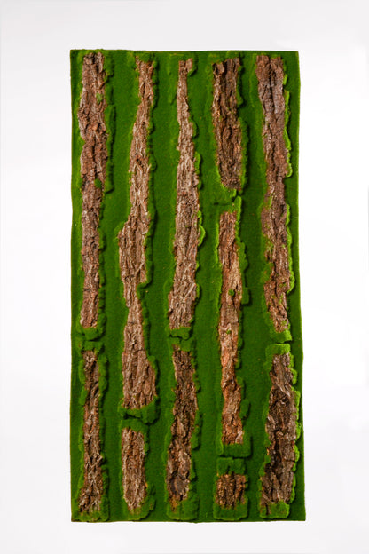 19.3" X 38.6" Bark Sheet W/Moss Green