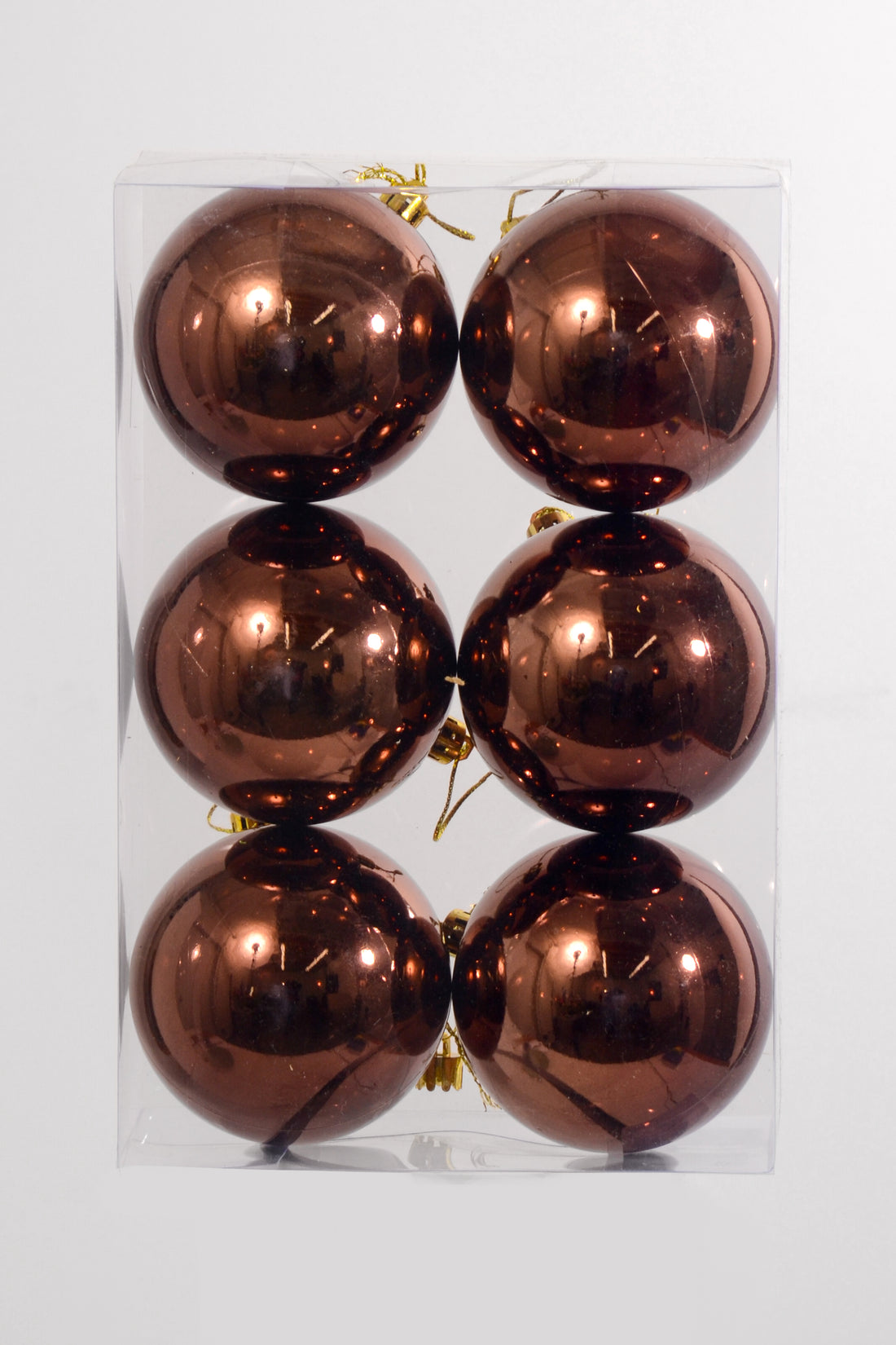 80mm Shiny Plastic Ball Brown Box/6