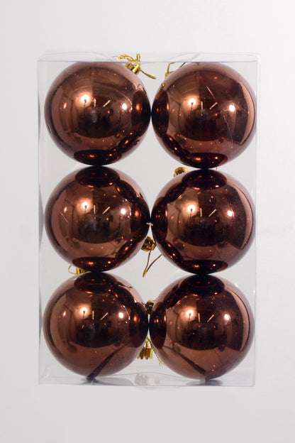 80mm Shiny Plastic Ball Brown Box/6