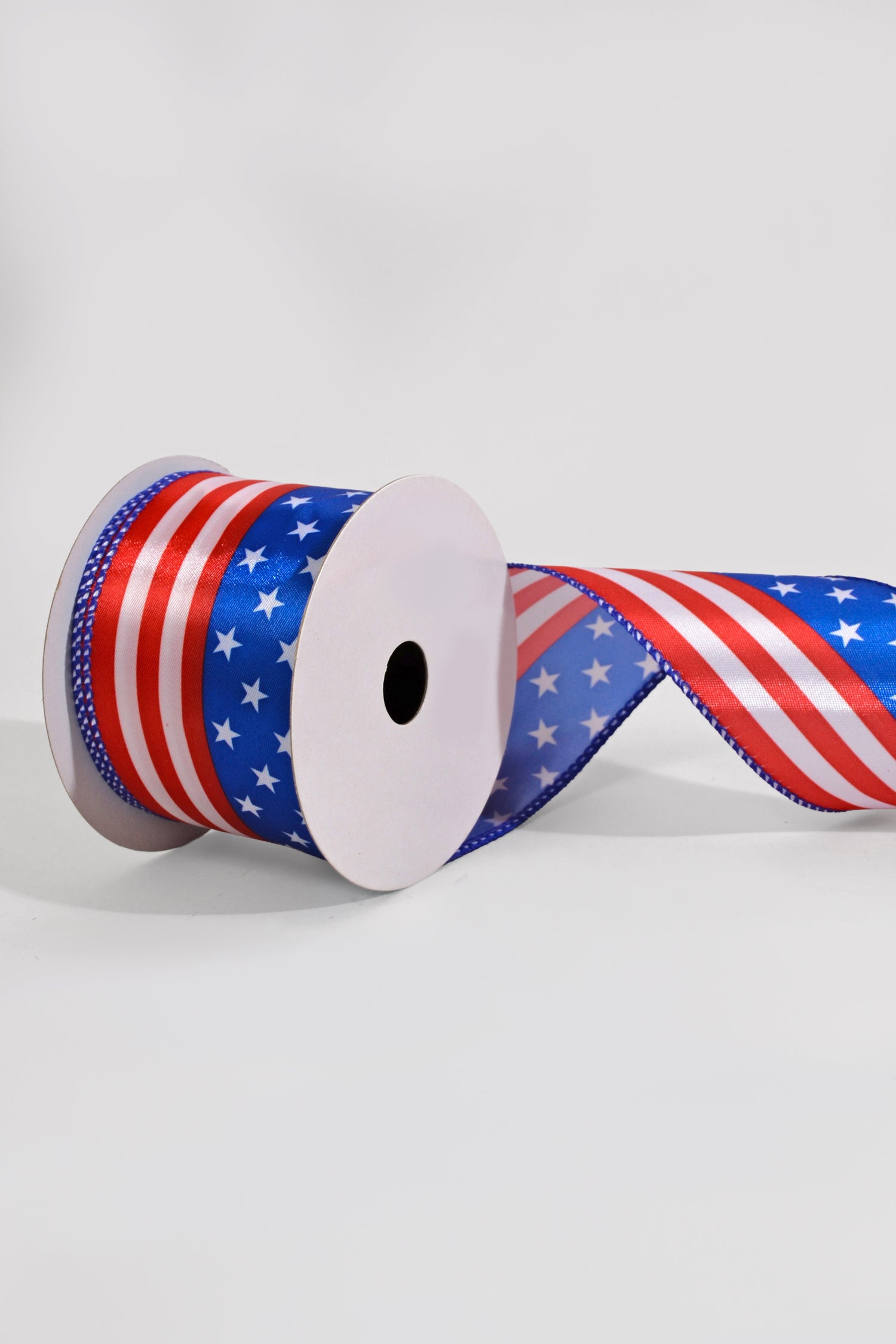 2.5" X 10Yds Bold Flag Ribbon W/Stars  Red/White/Blue