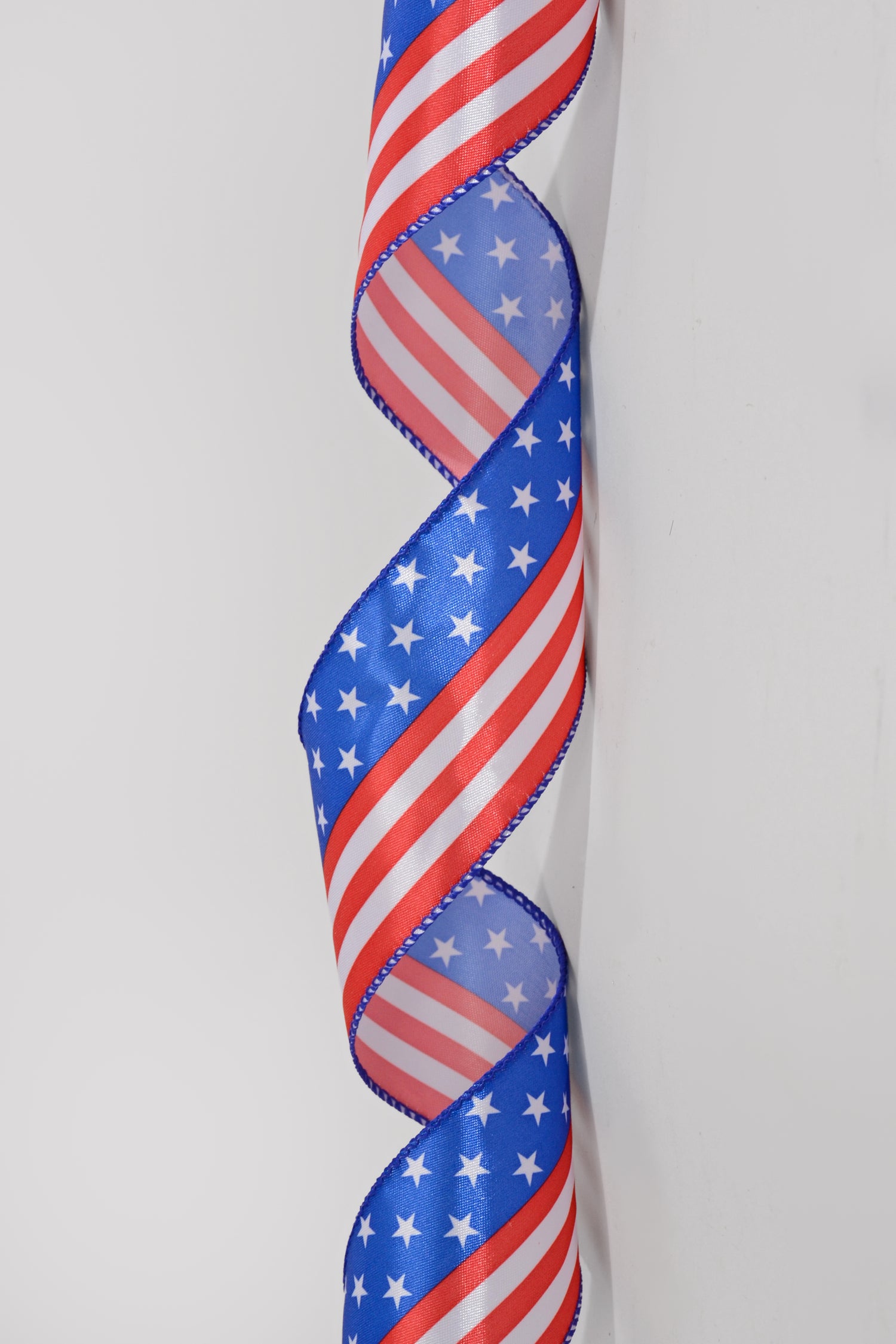 2.5" X 10Yds Bold Flag Ribbon W/Stars  Red/White/Blue