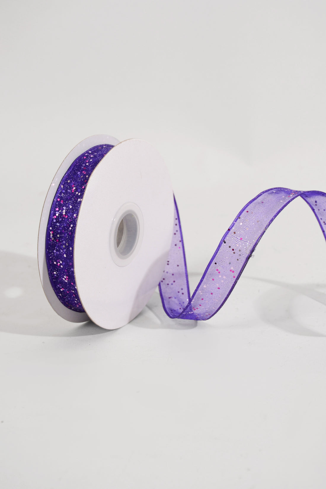 5/8" X 25Yd Wired Sparkle Sheer Ribbon Purple
