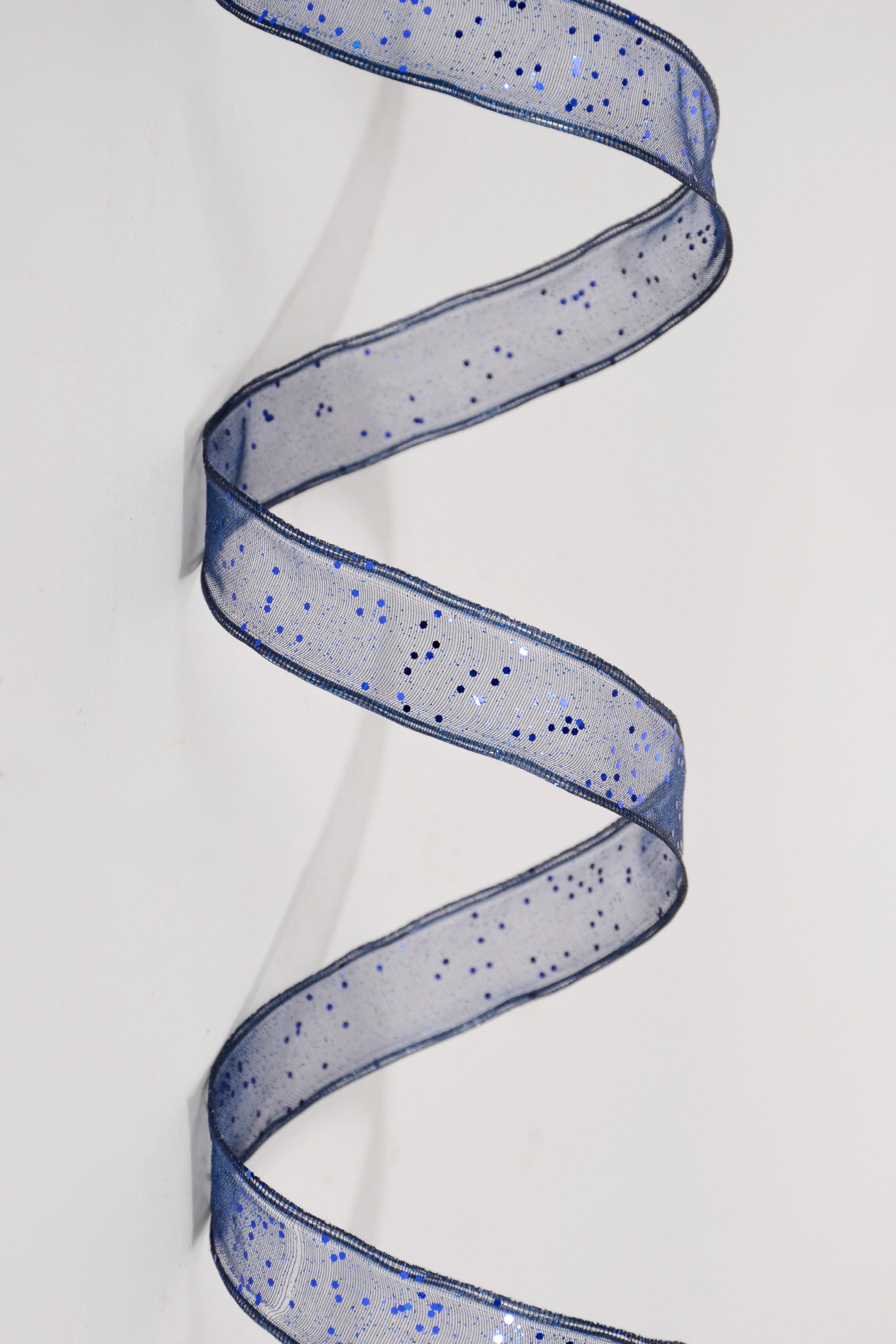 5/8" X 25Yd Wired Sparkle Sheer Ribbon Navy/Blue
