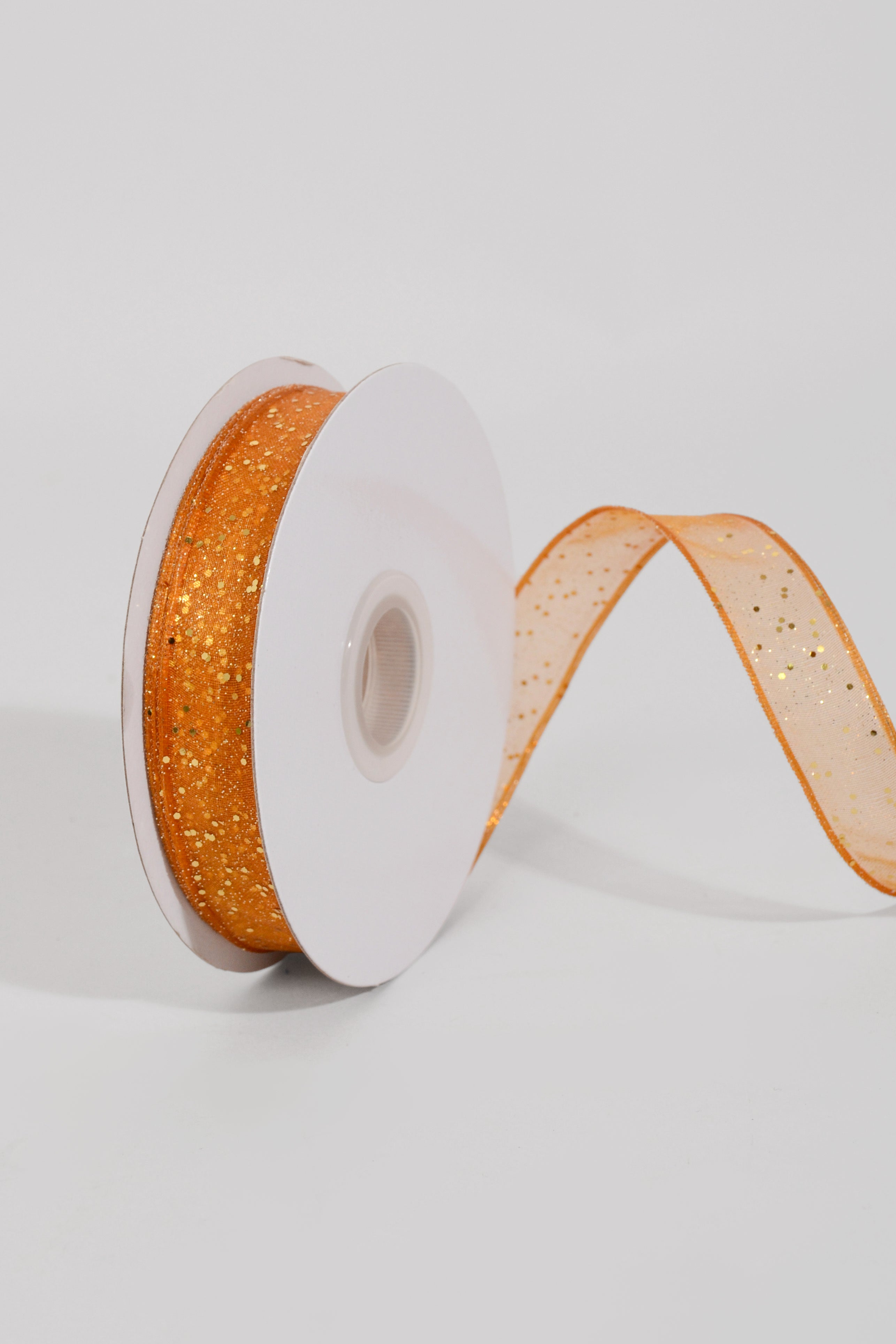 5/8" X 25Yd Wired Sparkle Sheer Ribbon Gold