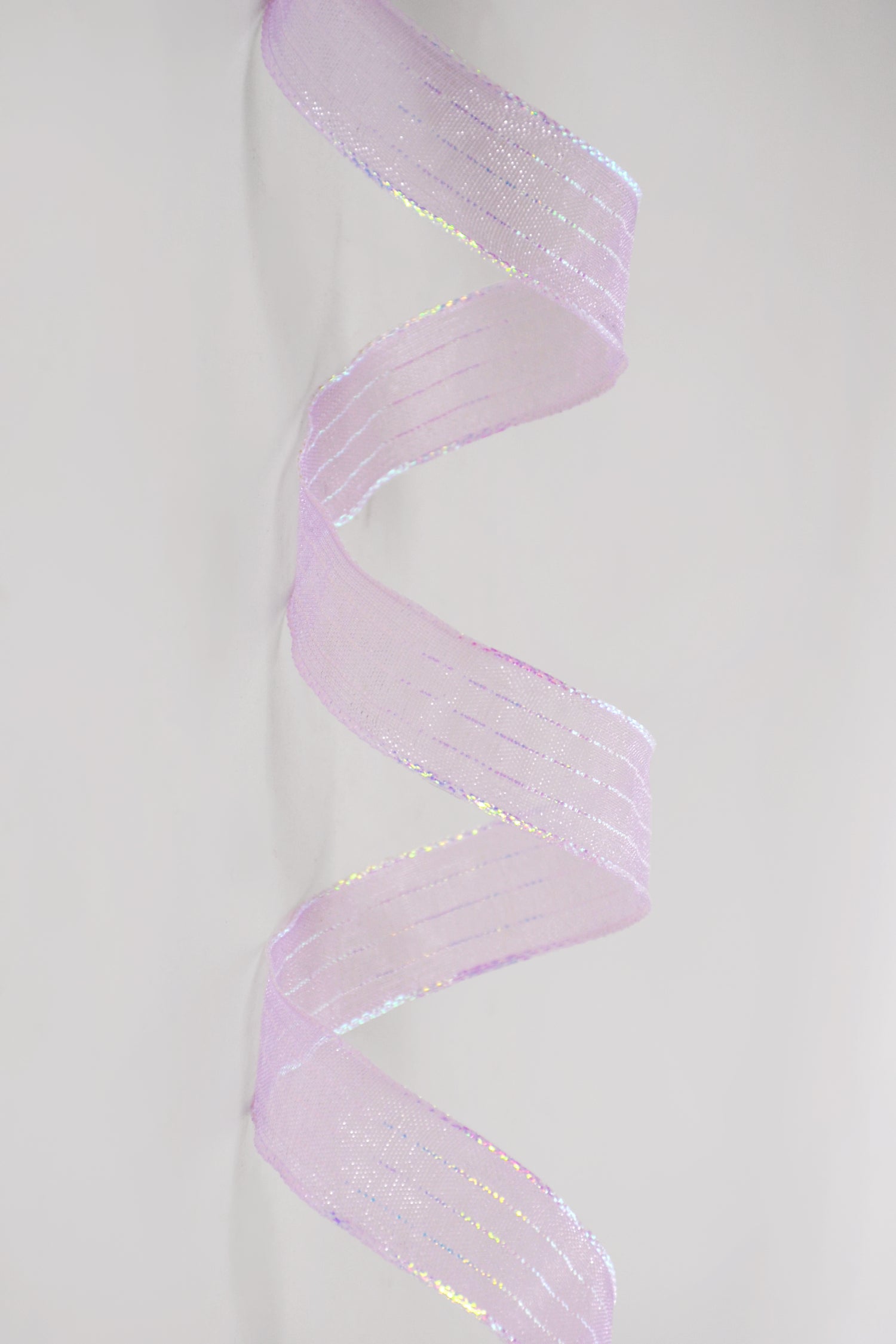 5/8" X 50Yds Metallic Pinstripe Sheer Ribbon Lavender/Iridescent