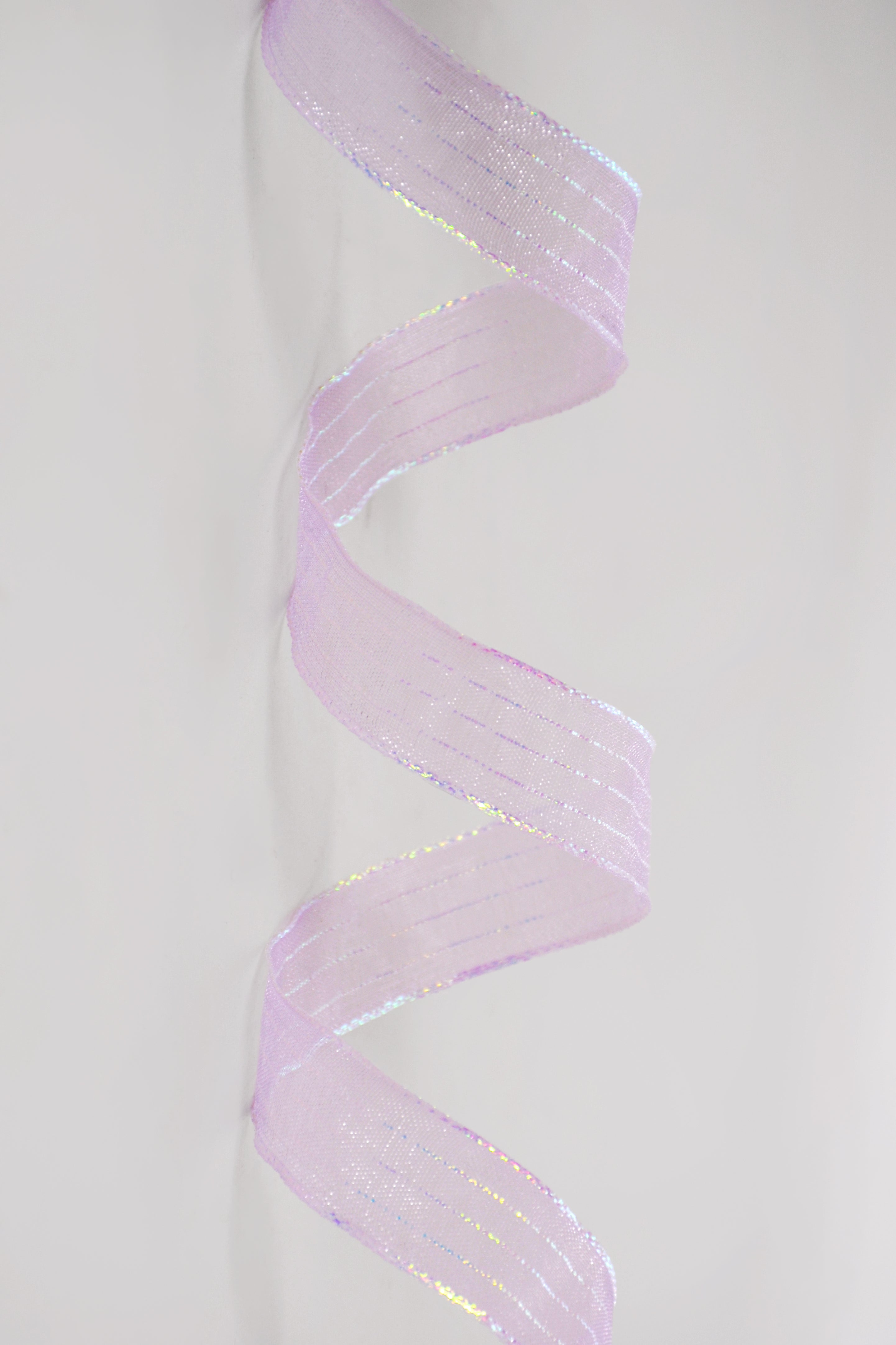 5/8" X 50Yds Metallic Pinstripe Sheer Ribbon Lavender/Iridescent