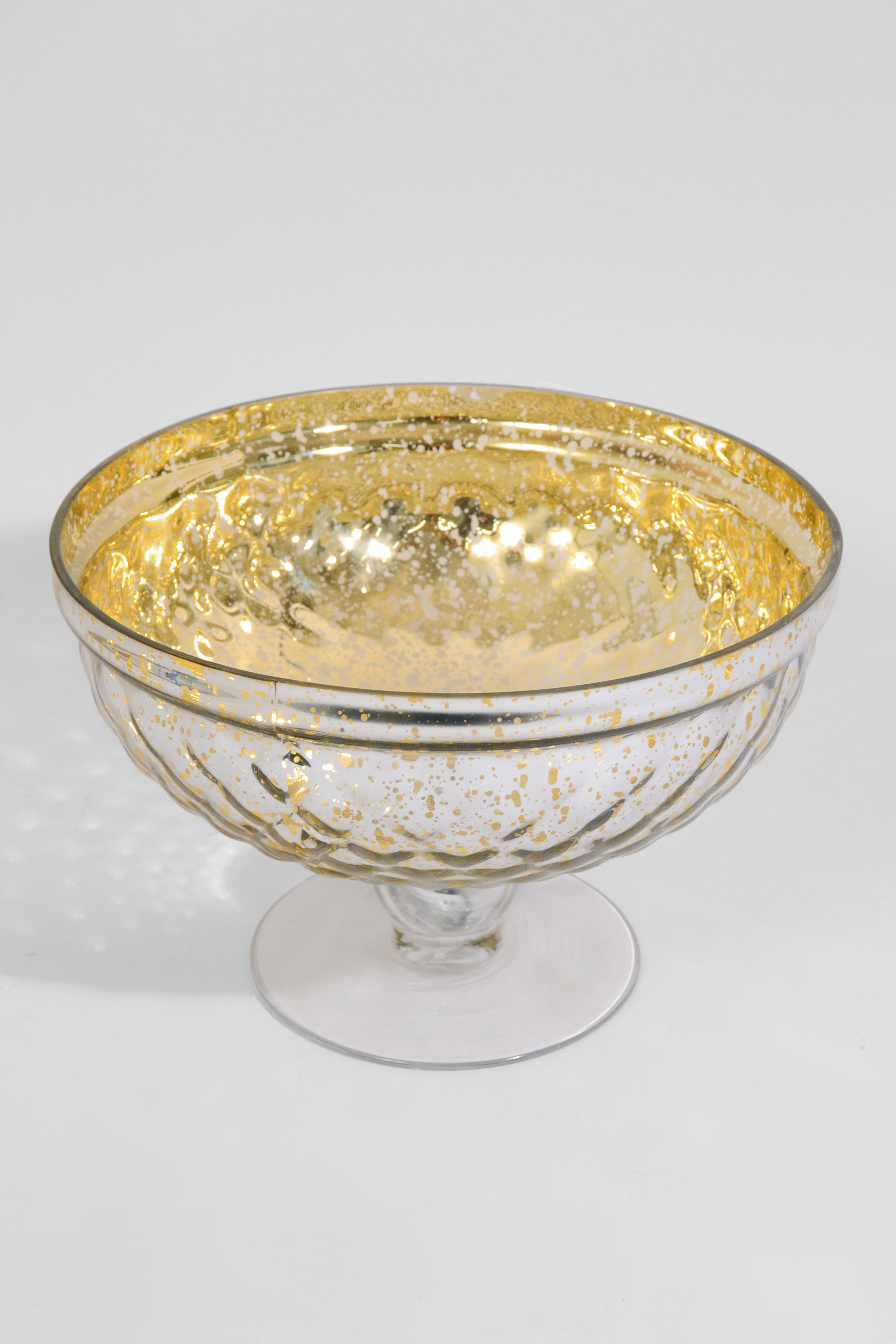 10" X 6.5" Mercury Glass Vases Gold