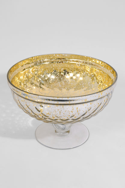 12" X 7.5" Mercury Glass Vases Gold