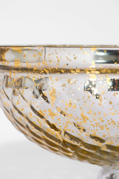 12" X 7.5" Mercury Glass Vases Gold
