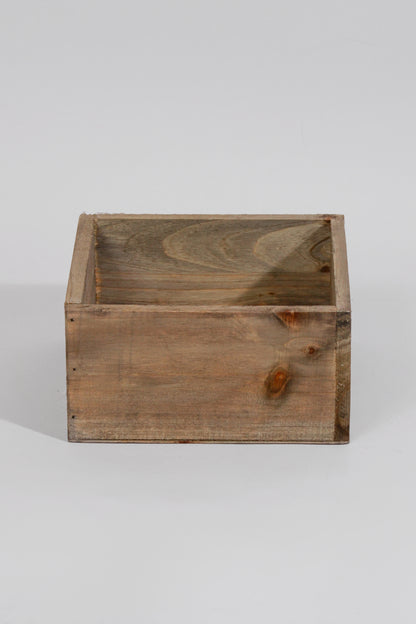 7" X 7" X 3.5" Woodland Planter Brown