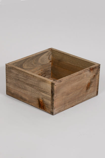 7" X 7" X 3.5" Woodland Planter Brown