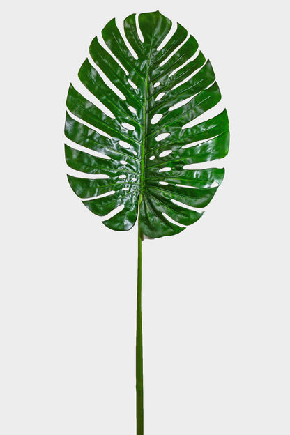 68.5" Artificial Single Large Monstera Stem Green