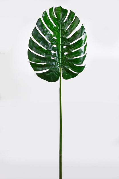 57" Artificial Single Large Monstera Stem Green