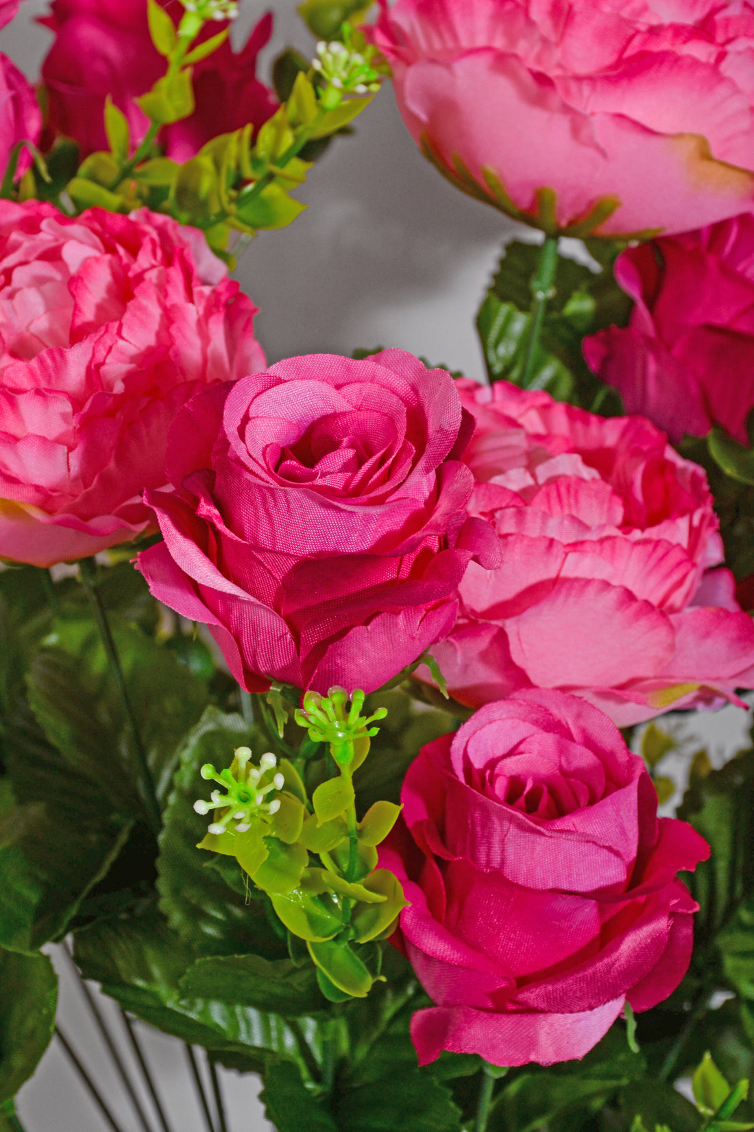 23" Silk Peony/Roses Bush Pink/Beauty