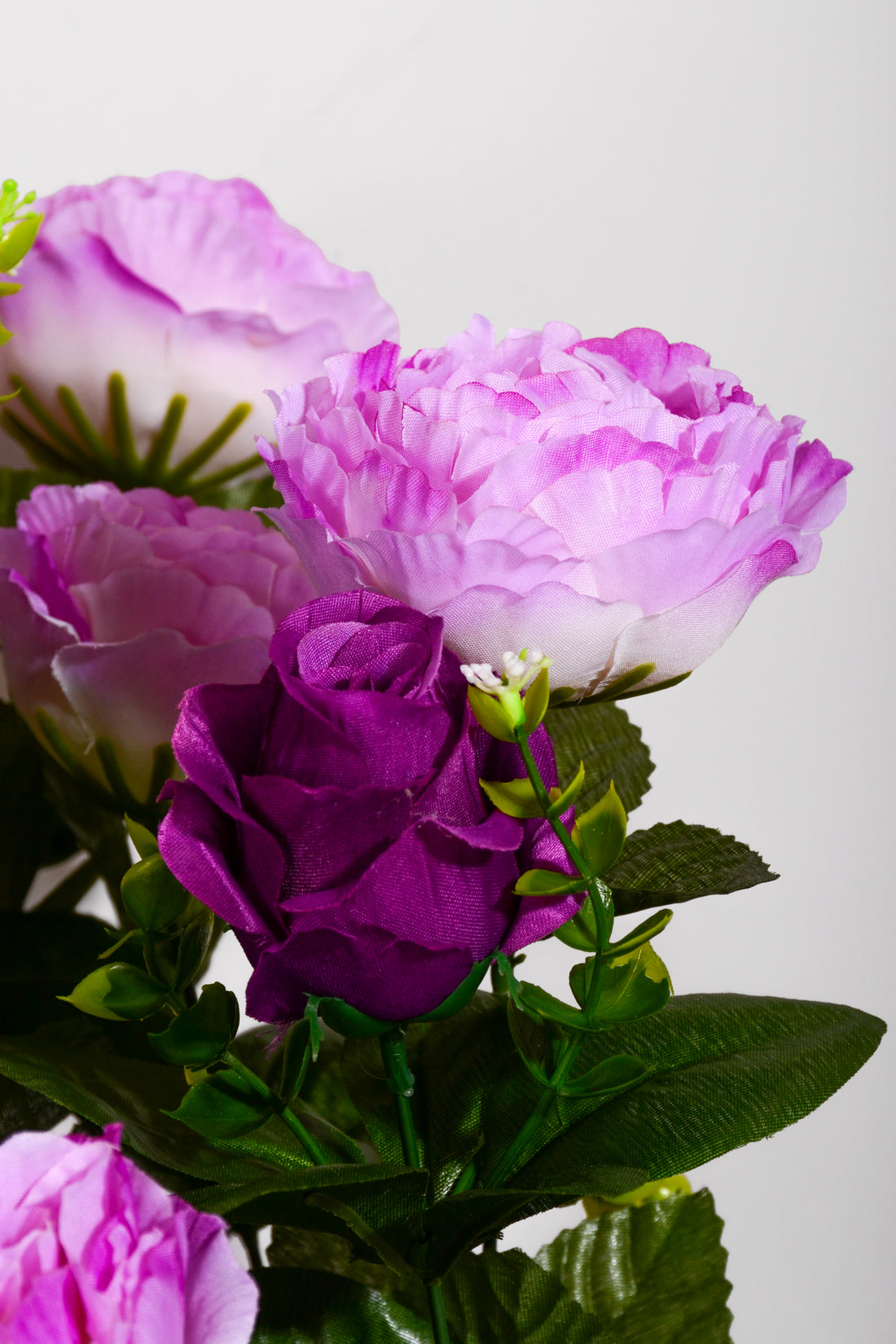 23" Silk Peony/Roses Bush Purple/Lavender