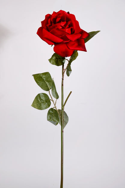 37" Silk King Rose Stem Red